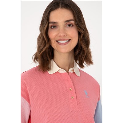 Kadın Pembe Polo Yaka Tişört