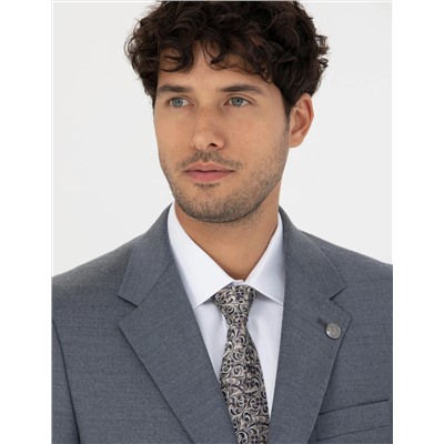 %100 Yün Mavi Slim Fit Takım Elbise