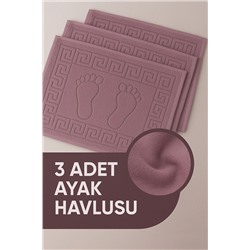 Isessia, 3 Adet %100 Pamuk En Iyi Emici Ayak Havlusu : Konforlu Banyo Paspası 50x70cm Terra Mürdüm
