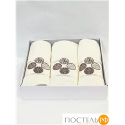 Набор полотенец Карвен "DORT DAIRE" махра 50*90(2)/70*140 HS 1643 v-3 кремовый