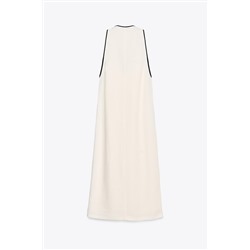 ZW COLLECTION LINEN BLEND TRIM DRESS