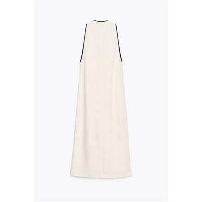 ZW COLLECTION LINEN BLEND TRIM DRESS