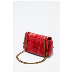Bandolera de piel Rojo y dorado - Firenze Artegiani