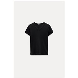 V-NECK COTTON T-SHIRT