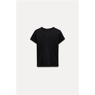 V-NECK COTTON T-SHIRT