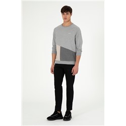 Erkek Gri Melanj Sweatshirt