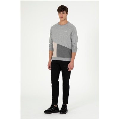 Erkek Gri Melanj Sweatshirt