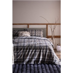 Tristan King Size %100 Pamuk Flanel Nevresim Takımı - Gri