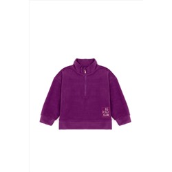 Kız Çocuk Violet Polarlı Polo Yaka Sweatshirt