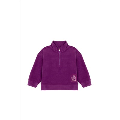 Kız Çocuk Violet Polarlı Polo Yaka Sweatshirt