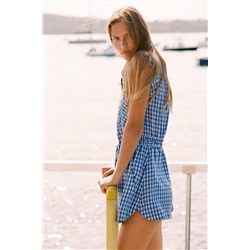 SHORT CHECKED JUMPSUIT