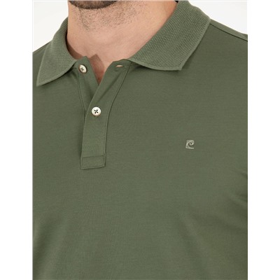 Haki Slim Fit Polo Yaka Merserize Tişört