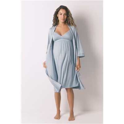 Bata larga "maternity" técnica soft touch verde