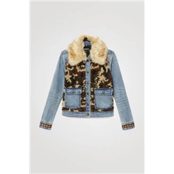 Chaqueta vaquera slim efecto pelo