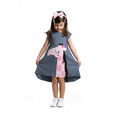 Denokids Pembe Zürafa Elbise+Saç Bandı CFF-19Y1-183