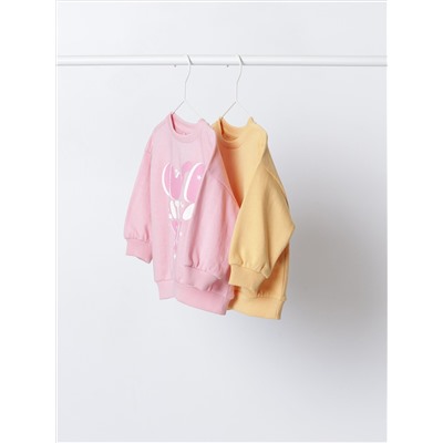 PACK DE 2 SUDADERAS COMBINADAS LISA Y ESTAMPADA