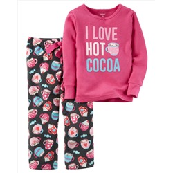 2-Piece Cotton & Fleece PJs
