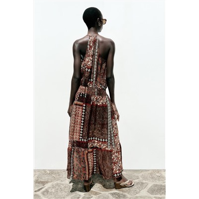 METALLIC THREAD PRINTED DRESS