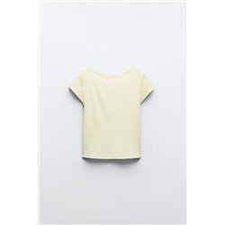 SLUB KNIT CROPPED T-SHIRT