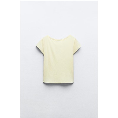 SLUB KNIT CROPPED T-SHIRT