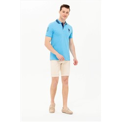 Erkek Turkuaz Basic Polo Yaka Tişört