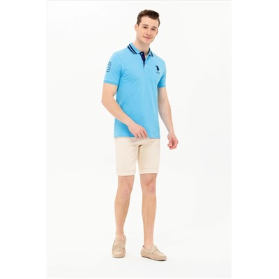 Erkek Turkuaz Basic Polo Yaka Tişört