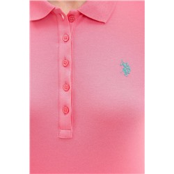 Kadın Pembe Basic Polo Yaka Tişört