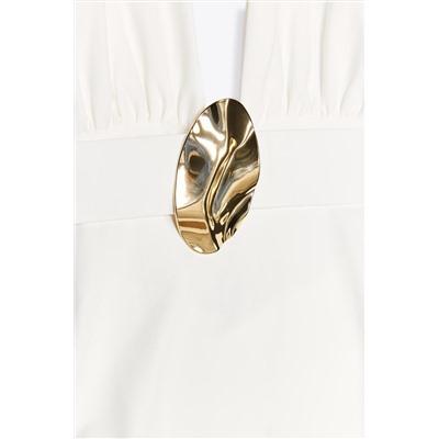DRAPED HALTER DRESS