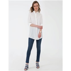 Beyaz Comfort Fit Uzun Kollu Gömlek