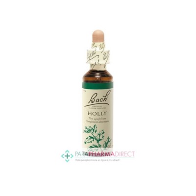 Fleurs de Bach Holly (houx) Pardon, compréhension, générosité 20ml