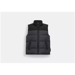 Signature Down Vest In Recycled Polyester
