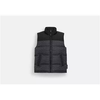 Signature Down Vest In Recycled Polyester
