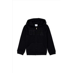 Çocuk Siyah Basic Kapüşonlu Sweatshirt