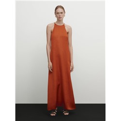 SATIN HALTER DRESS