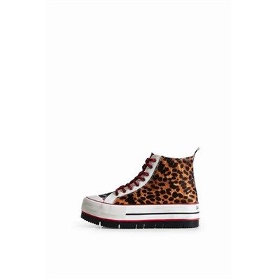 Sneakers altas plataforma print animal