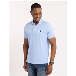 SOLID INTERLOCK POLO SHIRT WITH WOVEN TRIM