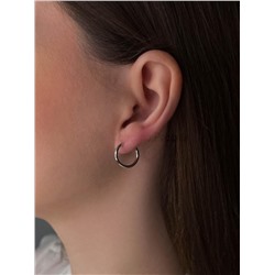 Серьги-конго из серебра родированные - диаметр 1,5 см 925 пробы 2-187р