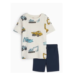 Baustelle - Set - Kurzarmshirt und Shorts - 2 teilig