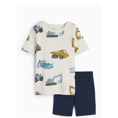 Baustelle - Set - Kurzarmshirt und Shorts - 2 teilig