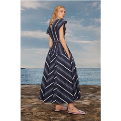 LIMITED EDITION STRIPED GODET DRESS