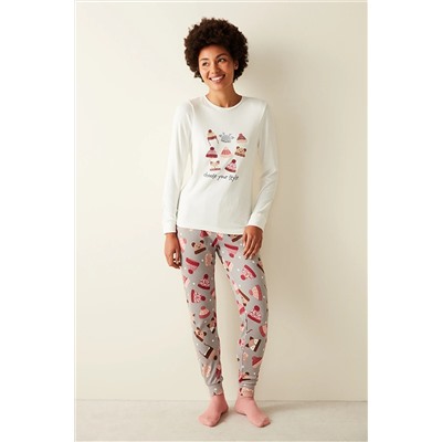 Penti Bere Desenli Termal Pijama Takımı PNM21Z2P23SK-MIX
