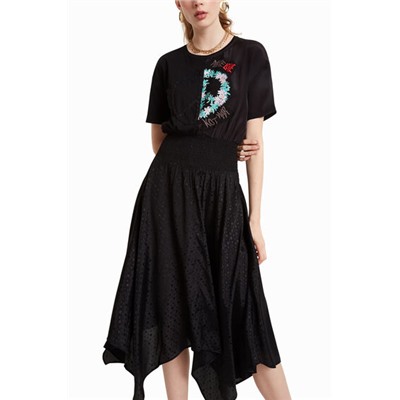Vestido asimétrico efecto 2 piezas