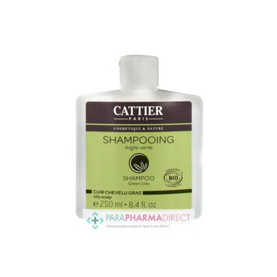 Cattier Shampooing Argile Verte Cuir Chevelu Gras BIO 250ml