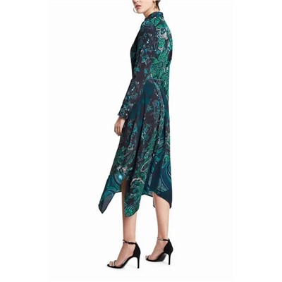 Vestido camisero midi estampado