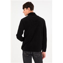 Erkek Siyah Basic Sweatshirt
