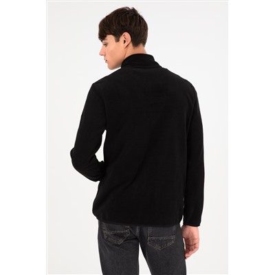 Erkek Siyah Basic Sweatshirt