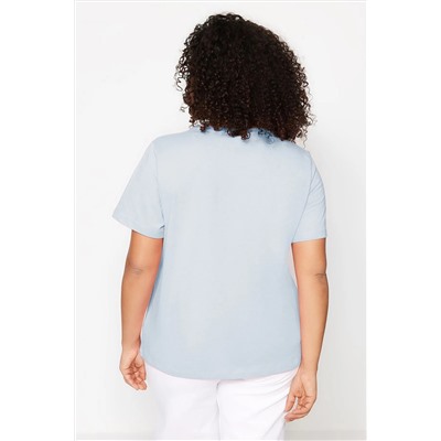 Mavi Regular Fit Basic Bisiklet Yaka %100 Pamuk Örme Büyük Beden T-Shirt TBBSS22TS0733