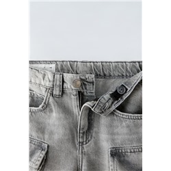 MULTI-POCKET DENIM BERMUDA SHORTS
