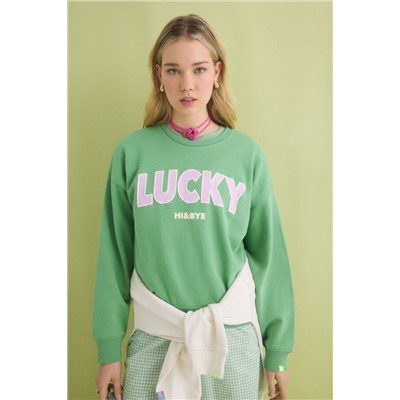 Sudadera felpa algodón verde