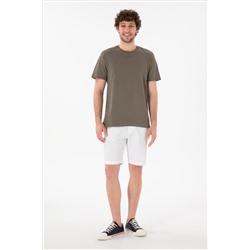 Erkek Regular Fit Bisiklet Yaka Vizon Basic Tişört